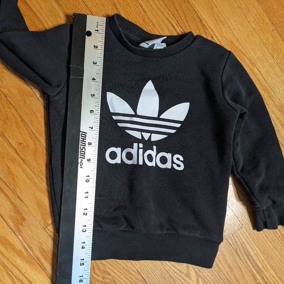 Adidas Kids Sweater 2T black child long sleeve outdoor boys girls unisex crew - Picture 10 of 12